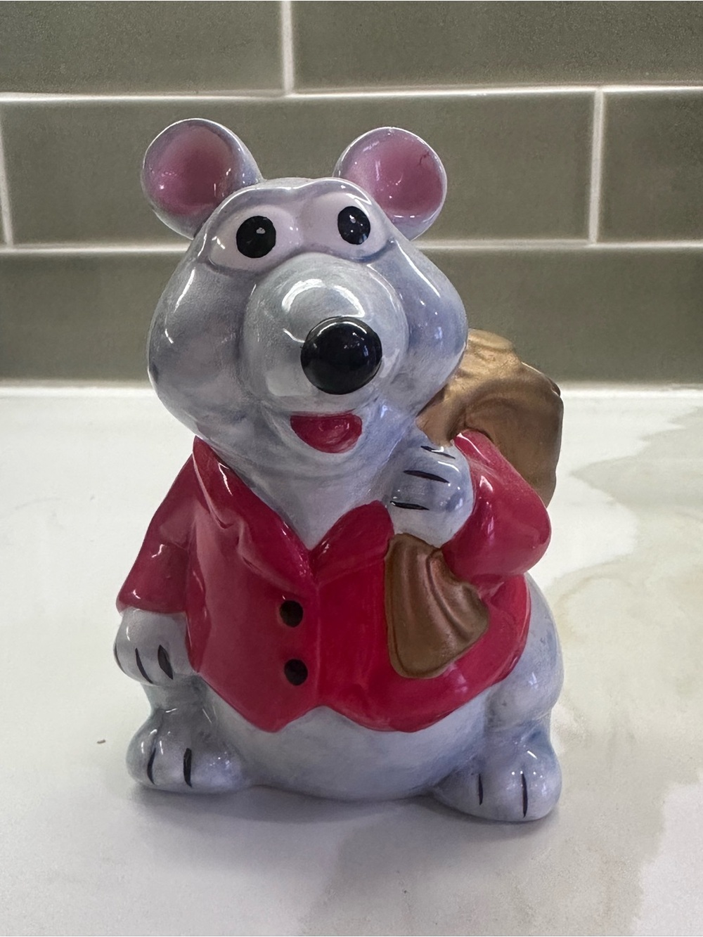 Ceramic Rat Mouse Coin Jar